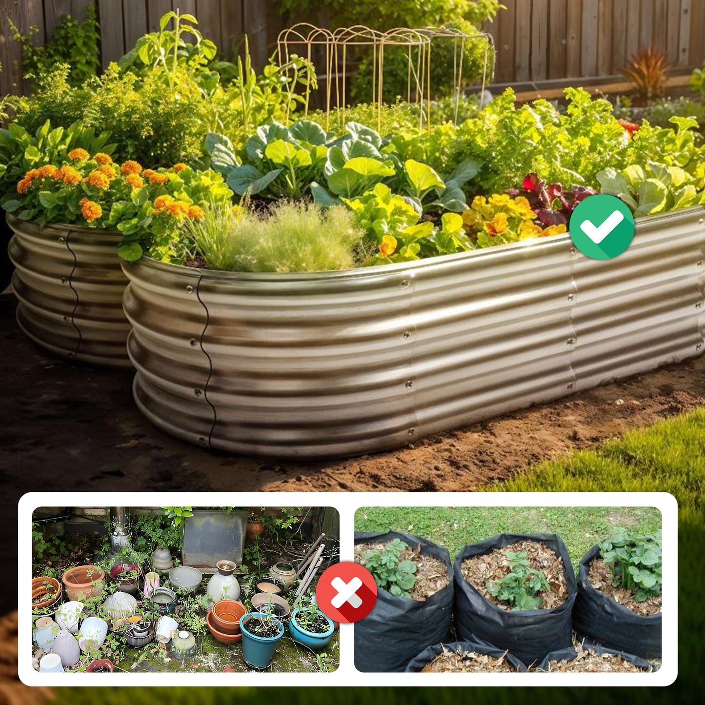 Galvanised Steel Raised Garden Bed - Easy Installations