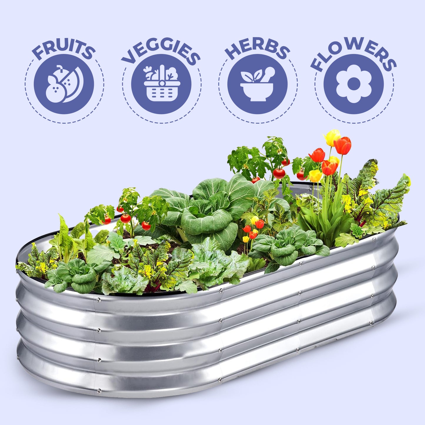 Galvanised Steel Raised Garden Bed - Easy Installations