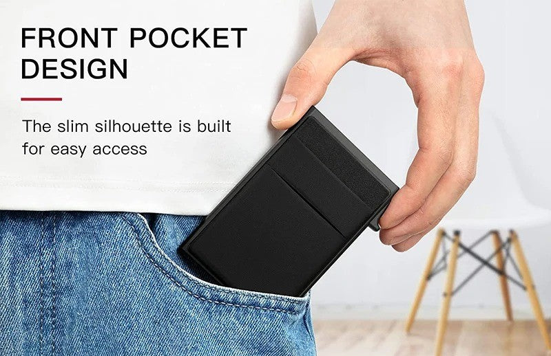 Minimalist RFID-blocking card holder wallet - Design with upto 8 cards capacity