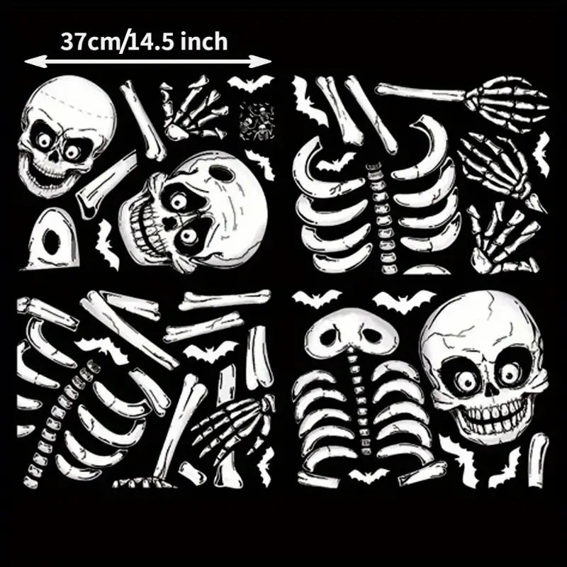 140PCS Halloween Window Clings Decor - Double-Sided Removable Stickers For Indoor Halloween Party Decorations