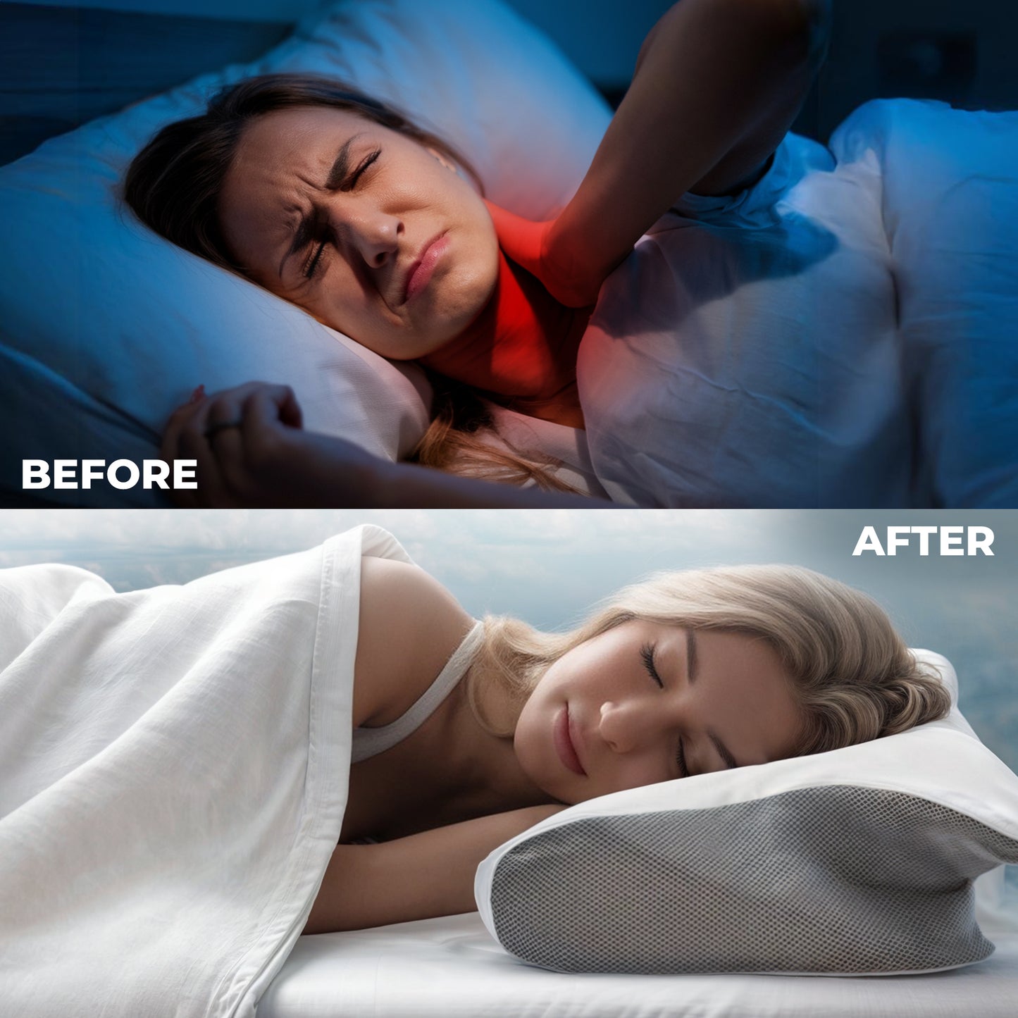 Memory Foam Neck Butterfly Shape Pillow with Armrests for Side & Back Sleepers