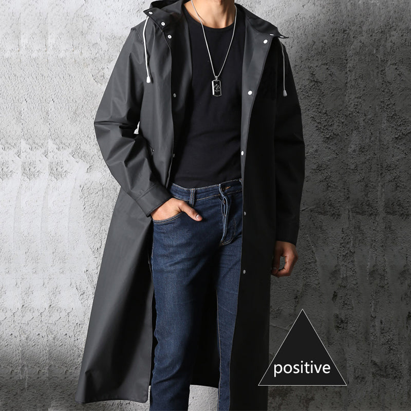 Waterproof Long Hooded Raincoat (Unisex) for Work, School and Outdoor Activities