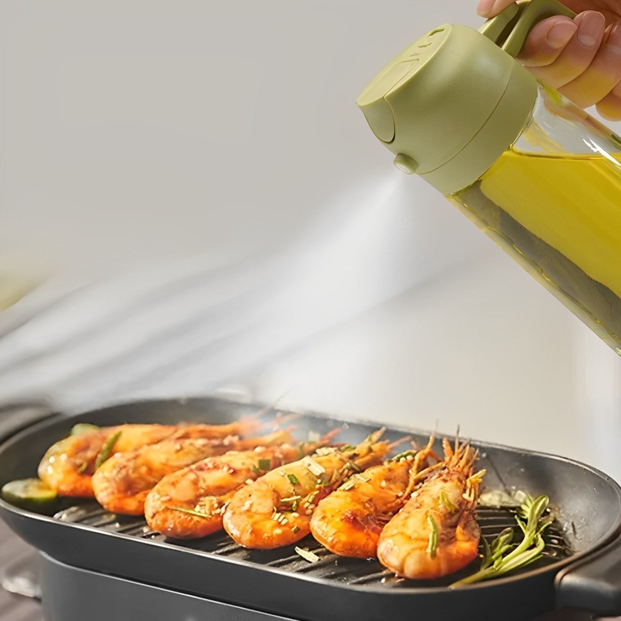 2-in-1 Olive Oil Dispenser and Sprayer for Cooking, Salad, Frying and BBQ