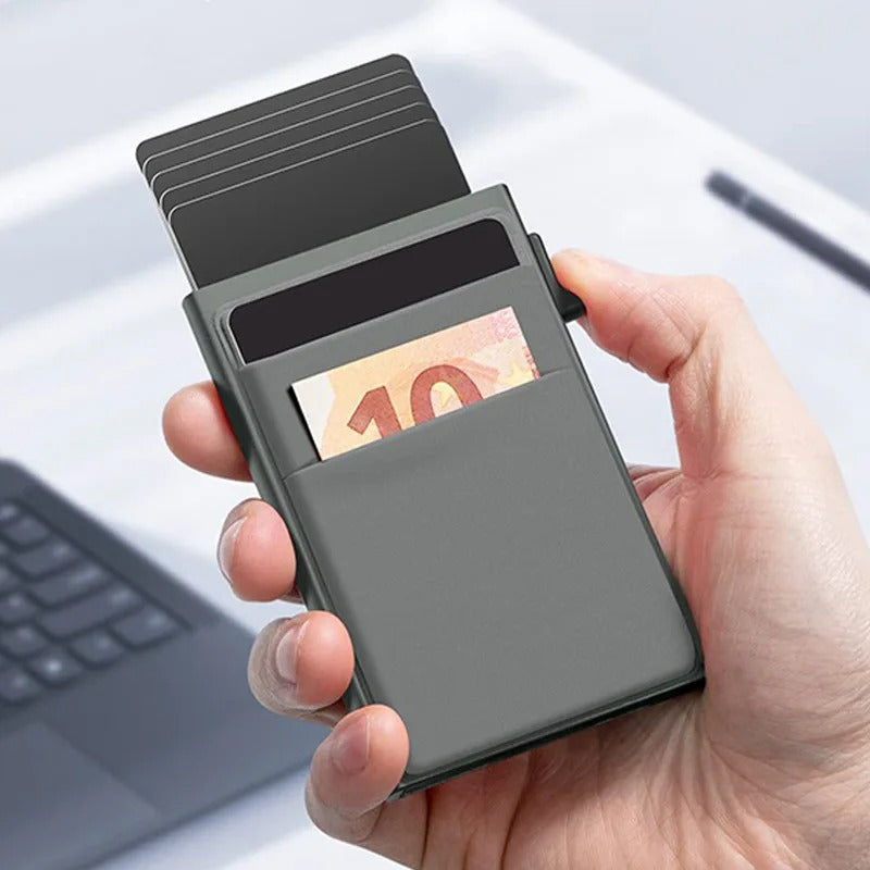 Minimalist RFID-blocking card holder wallet - Design with upto 8 cards capacity