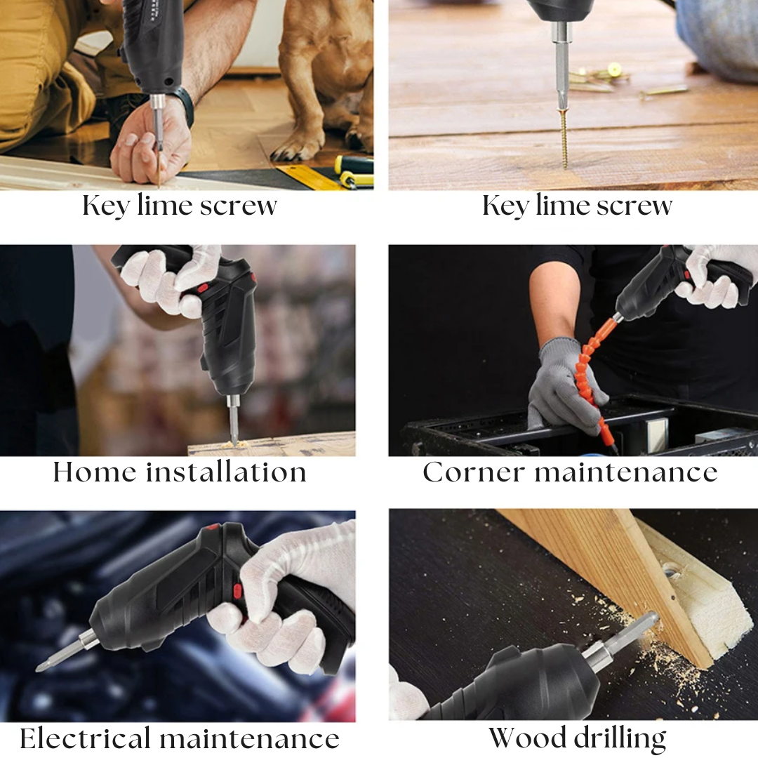 Electric Cordless Screwdriver - Lightweight Tool, Heavy-Duty Power