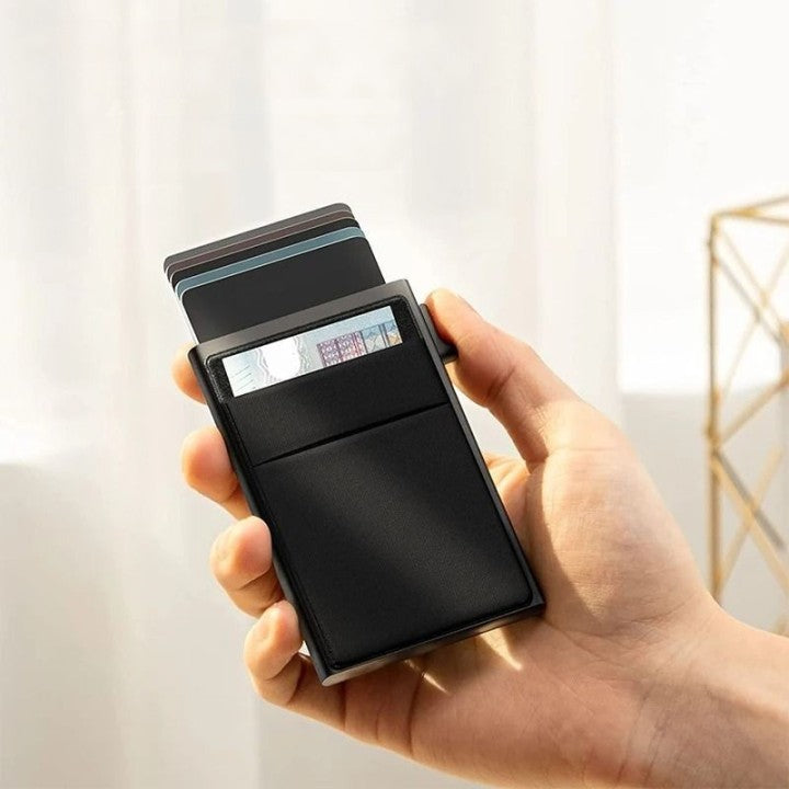 Minimalist RFID-blocking card holder wallet - Design with upto 8 cards capacity