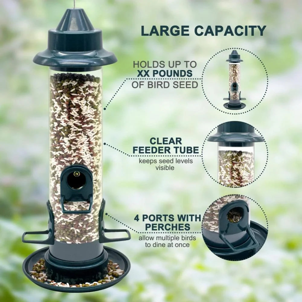 Squirrel Proof Bird Feeder - Heavy-duty, virtually indestructible design