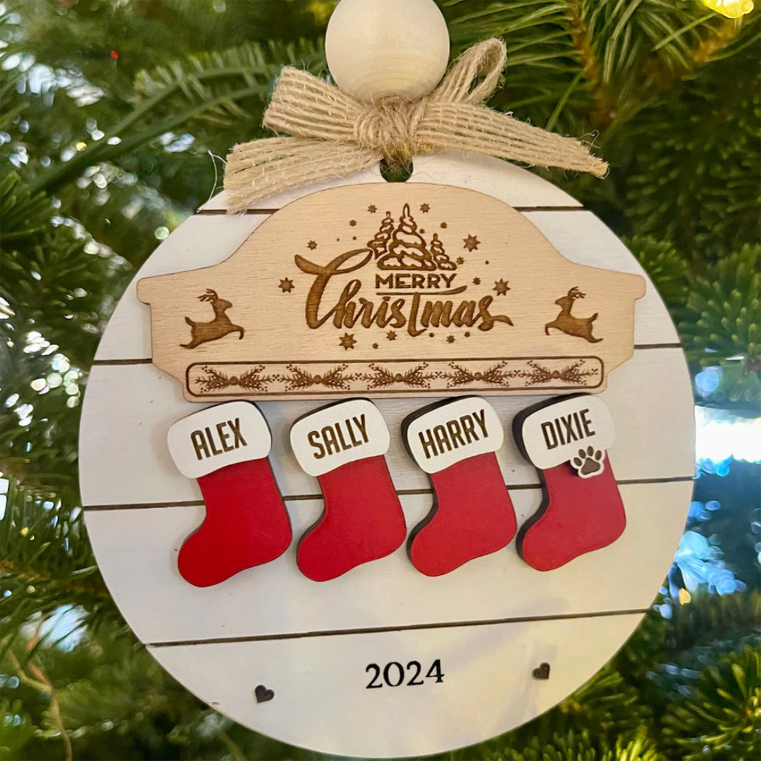 Christmas Ornament in Personalized Wood Design