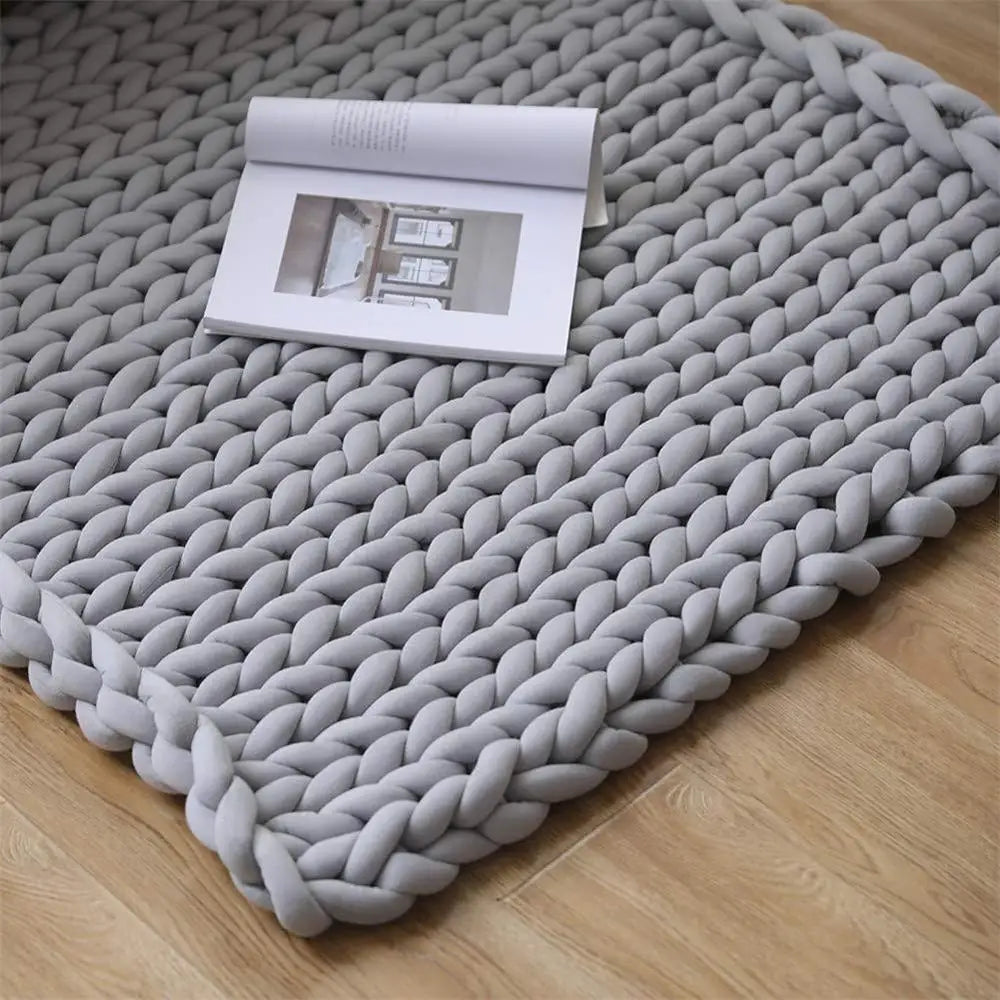 Chunky Knit Throw Handmade Weighted Blanket - SUPER COZY & CALMING BLANKET