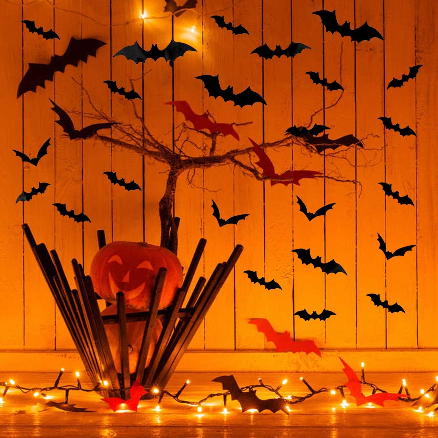 Bats Wall Decor Stickers - Halloween Decoration Stickers For Home Décor (120 Pc)