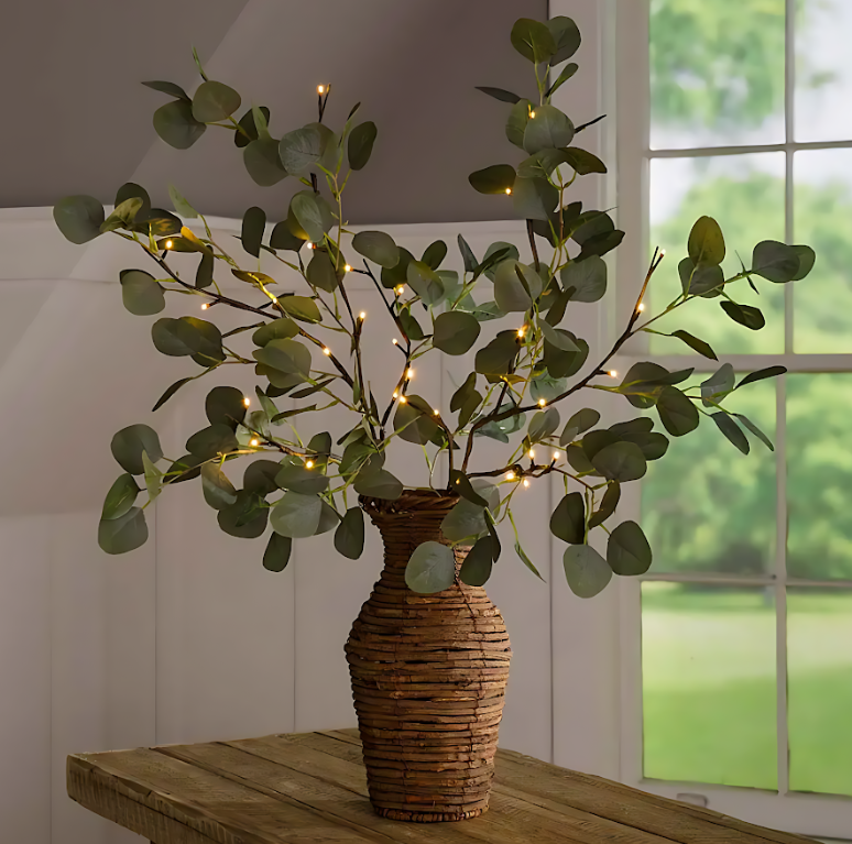 Glowing Eucalyptus Branch- Effortless ambiance for any occasion.