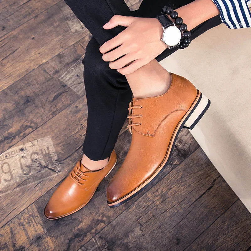 Men Oxford Leather Dress Shoes - Stay Comfortable in every occasion Work, Office or at Party