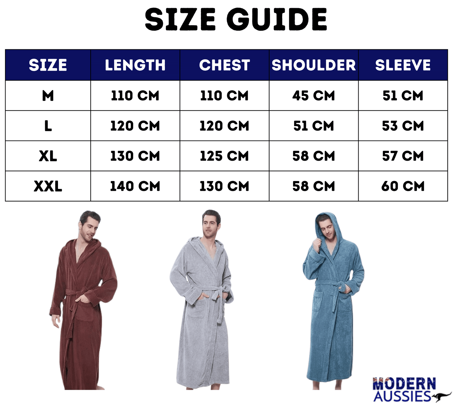 Men's Premium Hooded Bathrobe with adjustable Belt