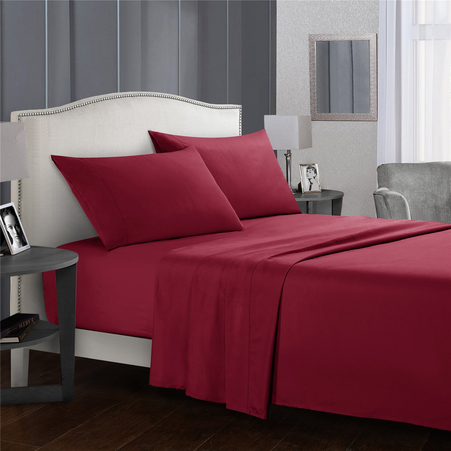 Ultra Soft Flat & Fitted Sheet Set for Twin/Full/Queen/King/California King Size Bed