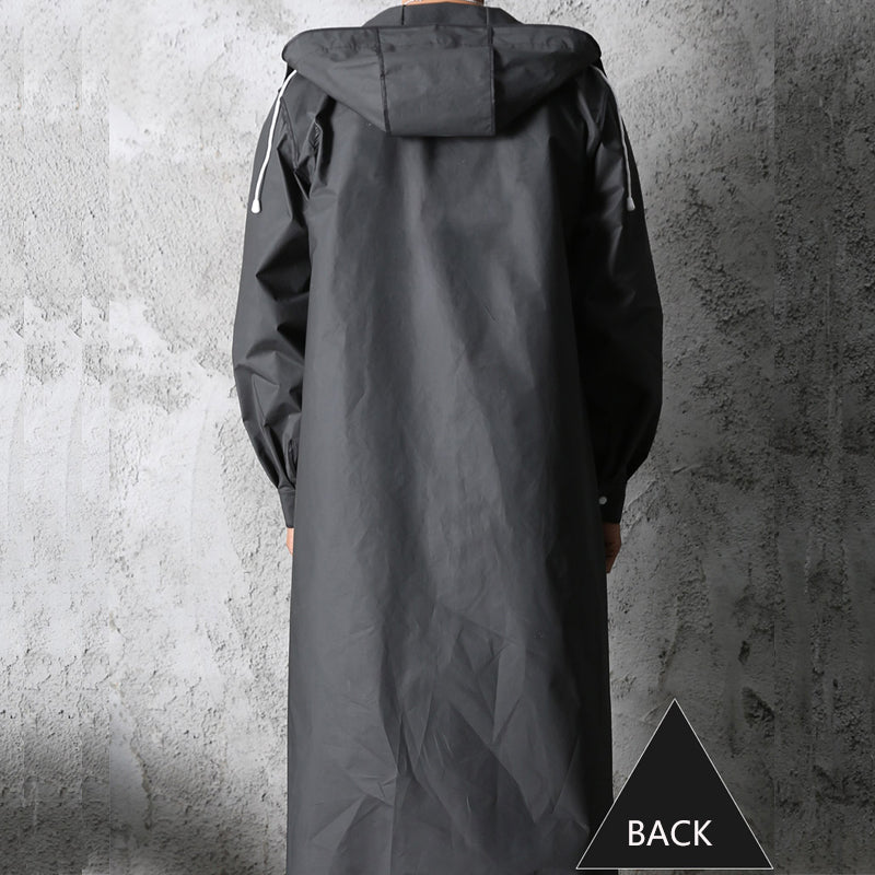 Waterproof Long Hooded Raincoat (Unisex) for Work, School and Outdoor Activities