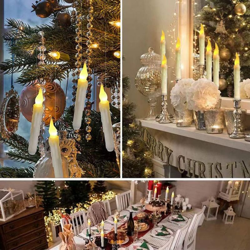 HALLOWEEN DECORATION CANDLES - 20PCS FLOATING CANDLES WITH WAND REMOTE -