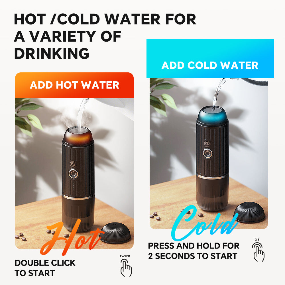 Self-Heating Portable Electric Espresso Machine with USB-C Charger For Ground Coffee & NS Capsules