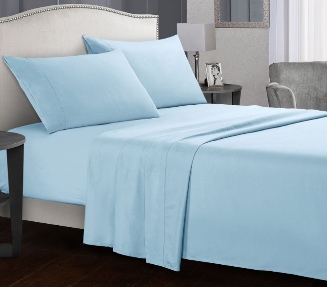Ultra Soft Flat & Fitted Sheet Set for Twin/Full/Queen/King/California King Size Bed