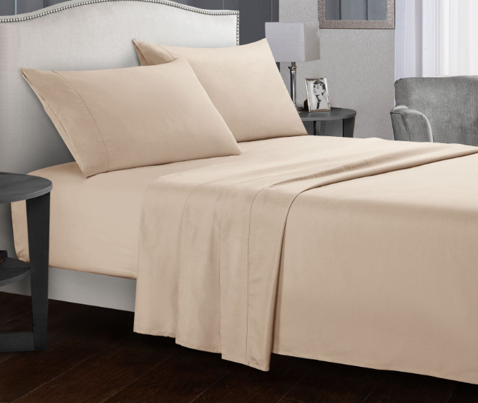 Ultra Soft Flat & Fitted Sheet Set for Twin/Full/Queen/King/California King Size Bed