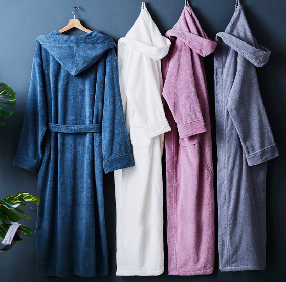 Men's Premium Hooded Bathrobe with adjustable Belt