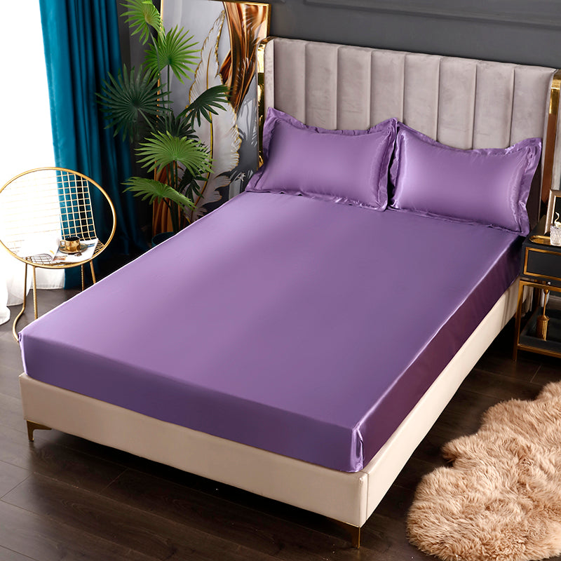 Silk Satin Elastic Fitted Sheet with FREE* Silk Satin Pillowcases