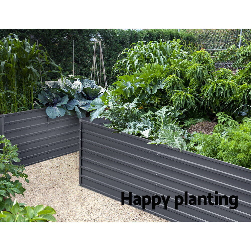 2 in 1 Galvanised Steel Raised Rectangular Garden Bed - Easy Installations & Dismountable