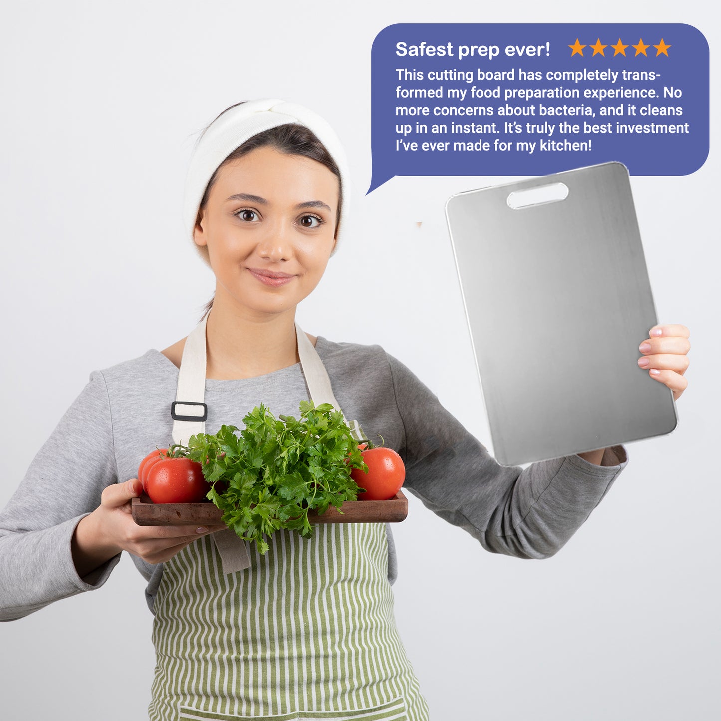 Stainless Steel Cutting Board - Resists stains and scratches