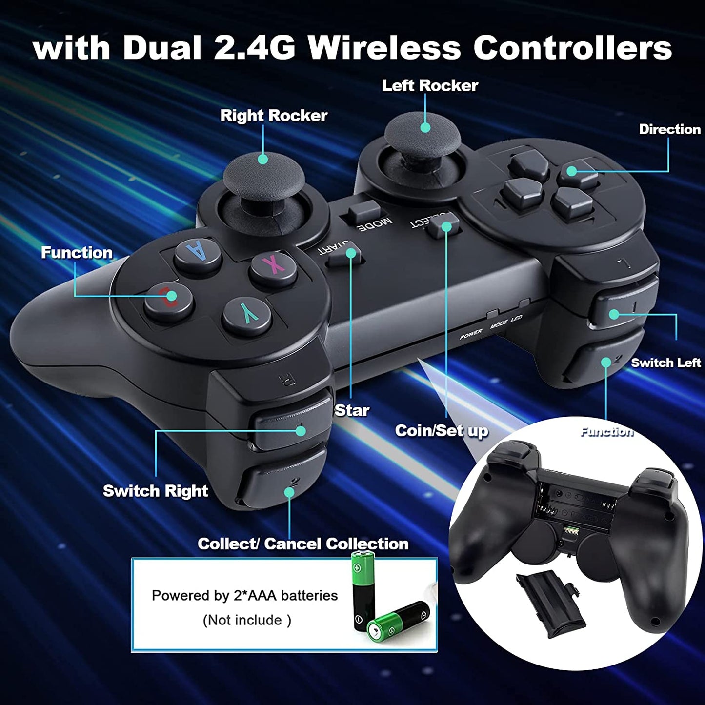 Nostalgia Stick Game with 2 controllers - Reminisce Childhood Memories