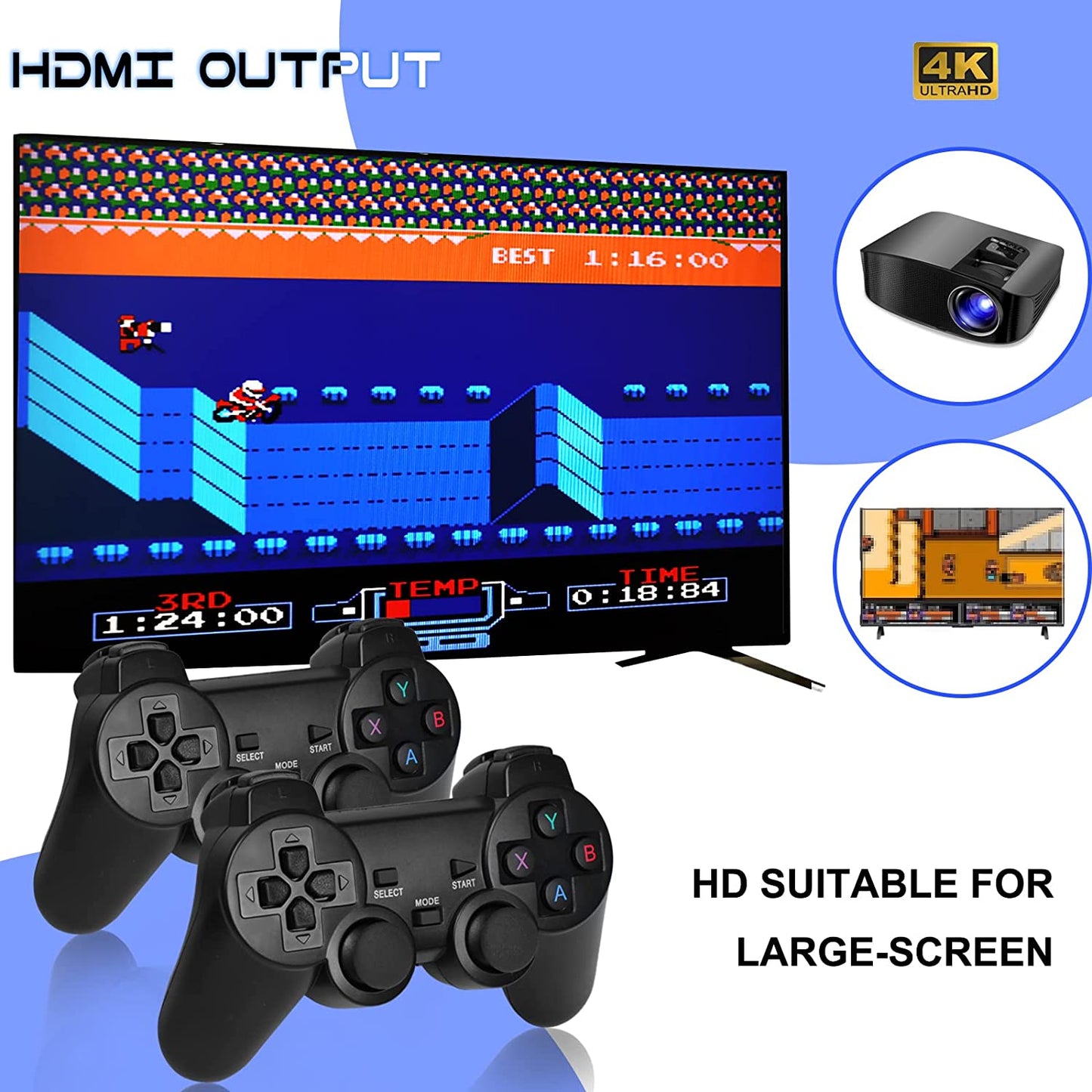 Nostalgia Stick Game with 2 controllers - Reminisce Childhood Memories