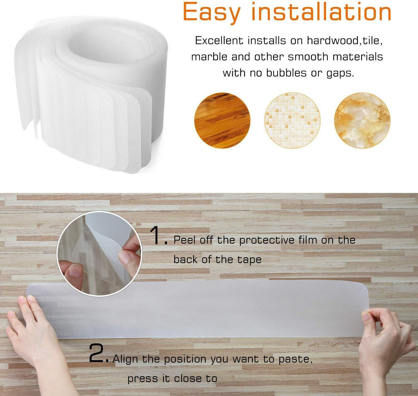 Stair Treads Non-Slip Strips for Indoors Clear Safety Anti Slip Step Grip Tape
