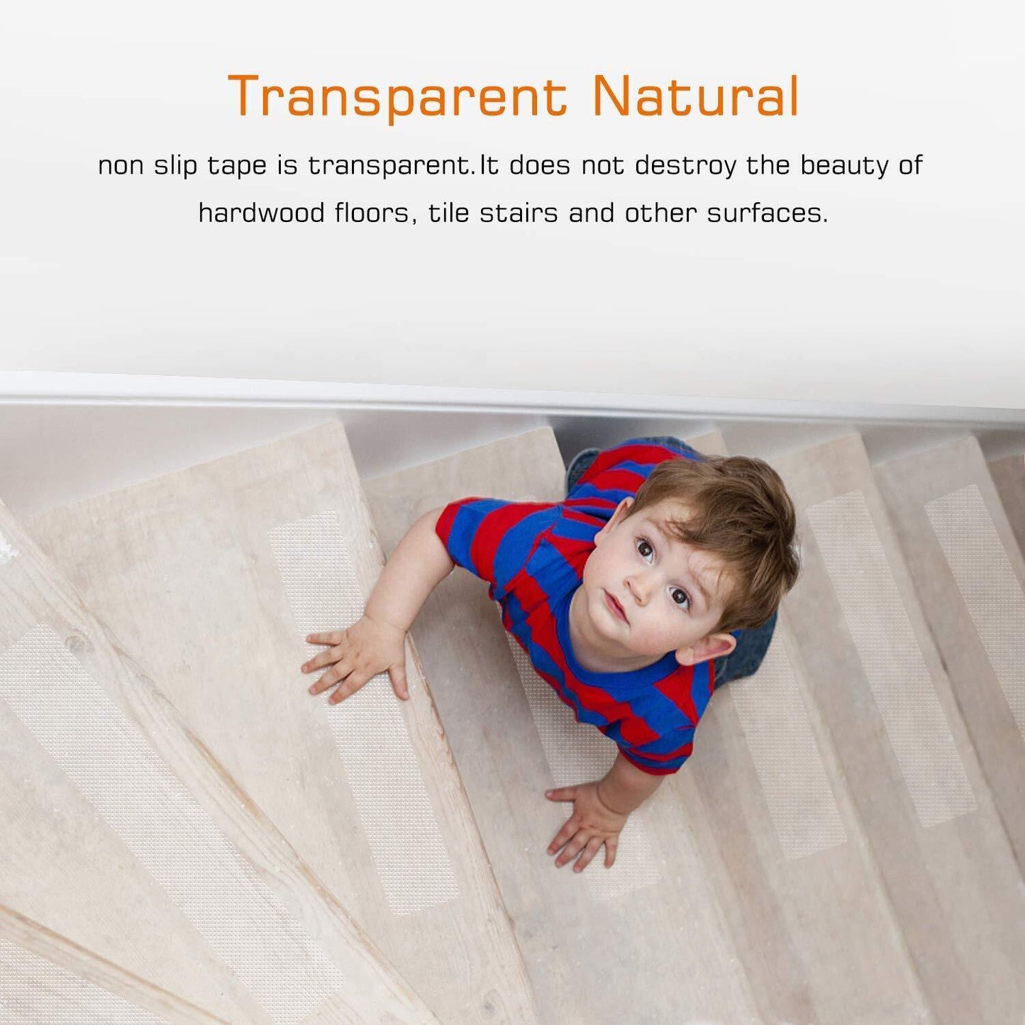 Stair Treads Non-Slip Strips for Indoors Clear Safety Anti Slip Step Grip Tape