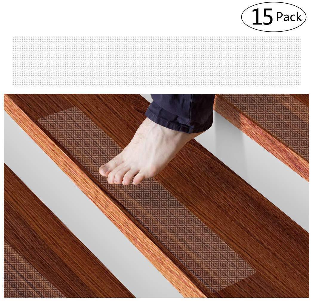 Stair Treads Non-Slip Strips for Indoors Clear Safety Anti Slip Step Grip Tape