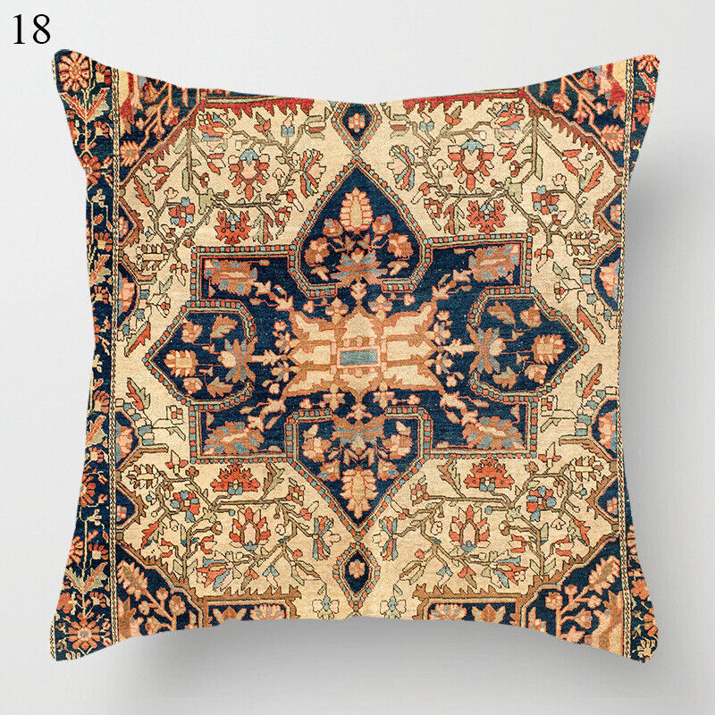 Ethnic Boho Mandala Print Linen Throw Pillow Case Sofa Cushion Cover Home Decor#