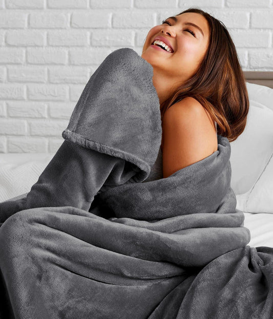Fleece Large Sofa Throw Light Weight Faux Fur Blanket
