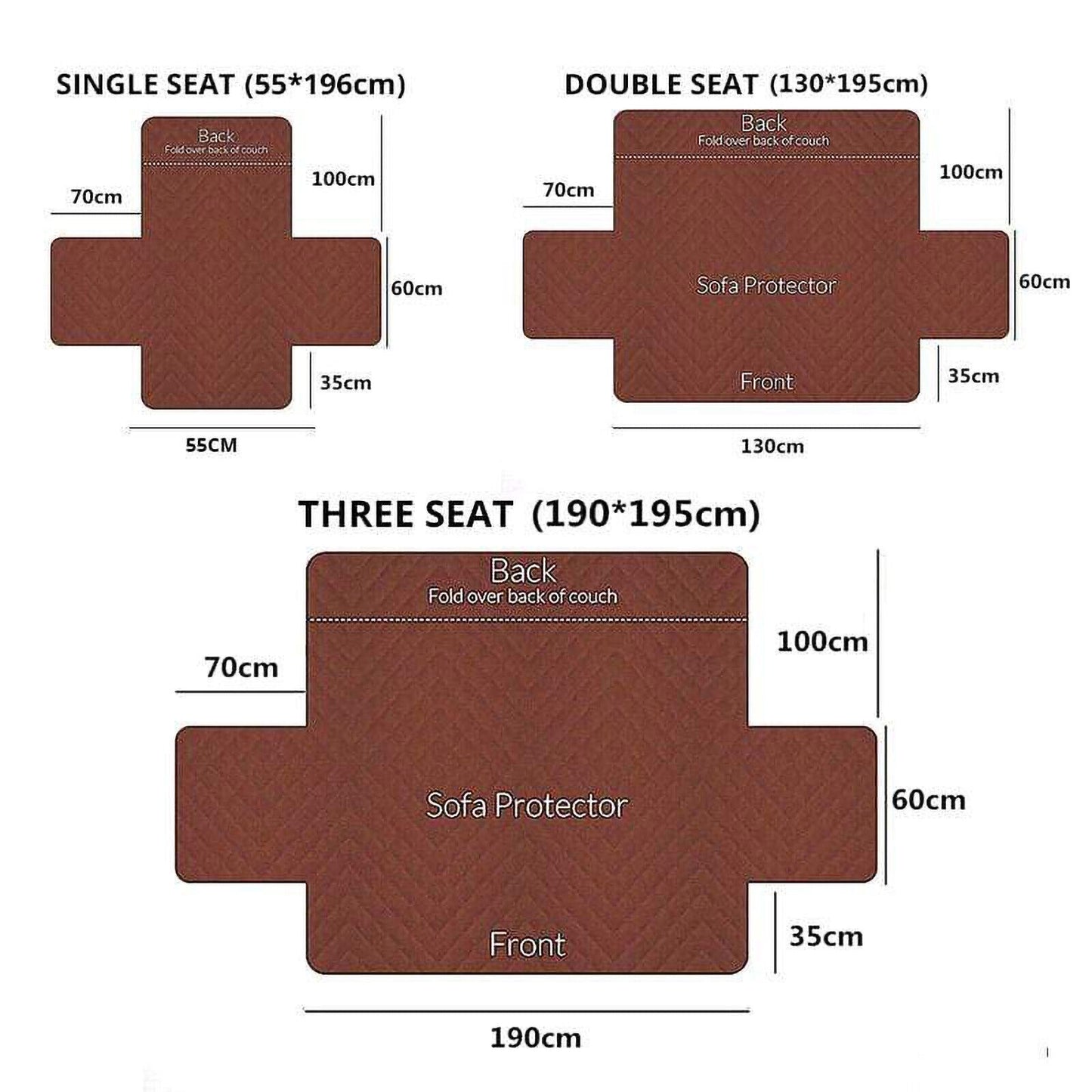 1/2/3 Seater Pet Sofa Protector Cover Quilted Couch Covers Lounge Slipcover