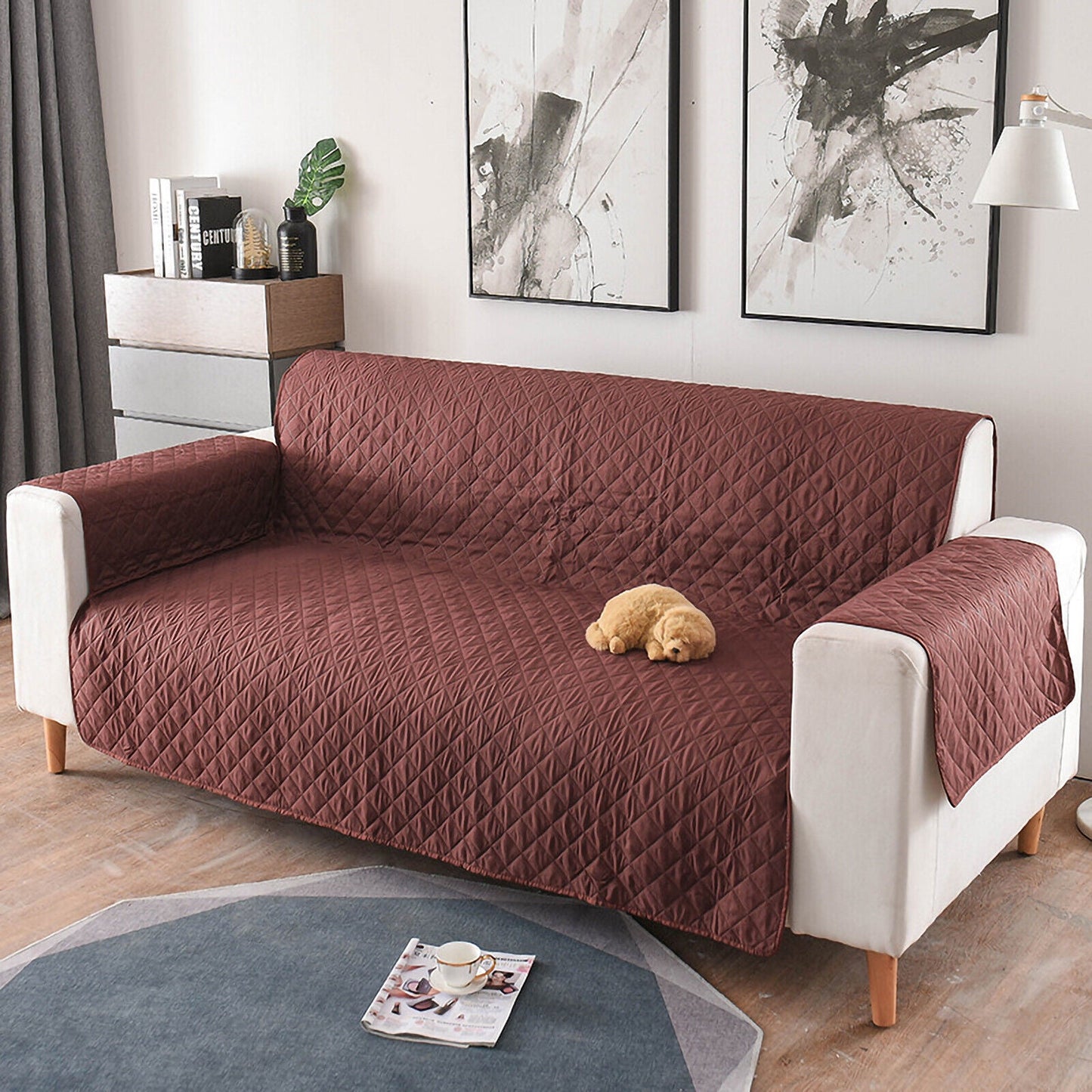 1/2/3 Seater Pet Sofa Protector Cover Quilted Couch Covers Lounge Slipcover
