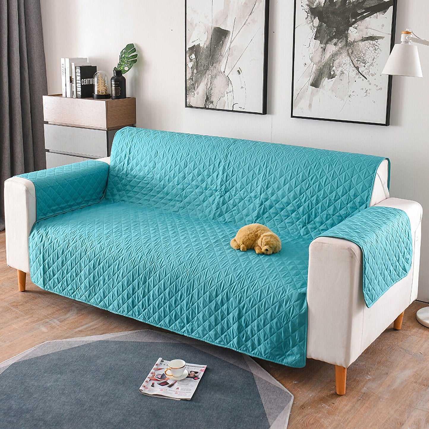 1/2/3 Seater Pet Sofa Protector Cover Quilted Couch Covers Lounge Slipcover