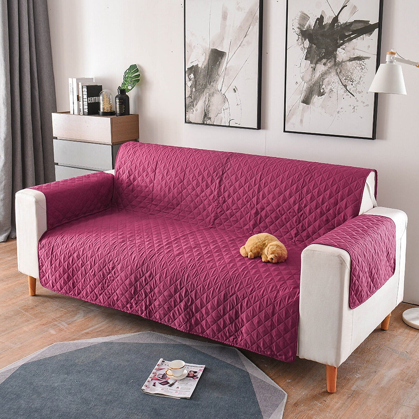 1/2/3 Seater Pet Sofa Protector Cover Quilted Couch Covers Lounge Slipcover
