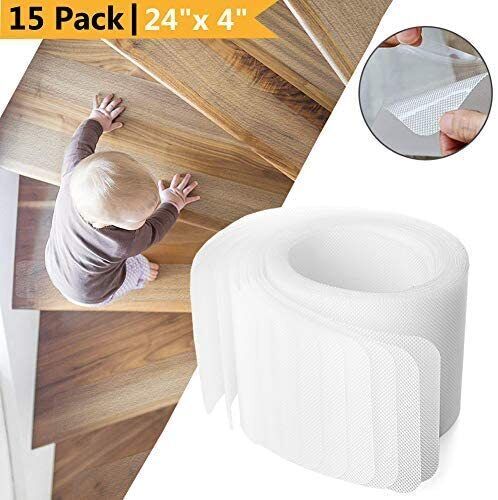 Stair Treads Non-Slip Strips for Indoors Clear Safety Anti Slip Step Grip Tape