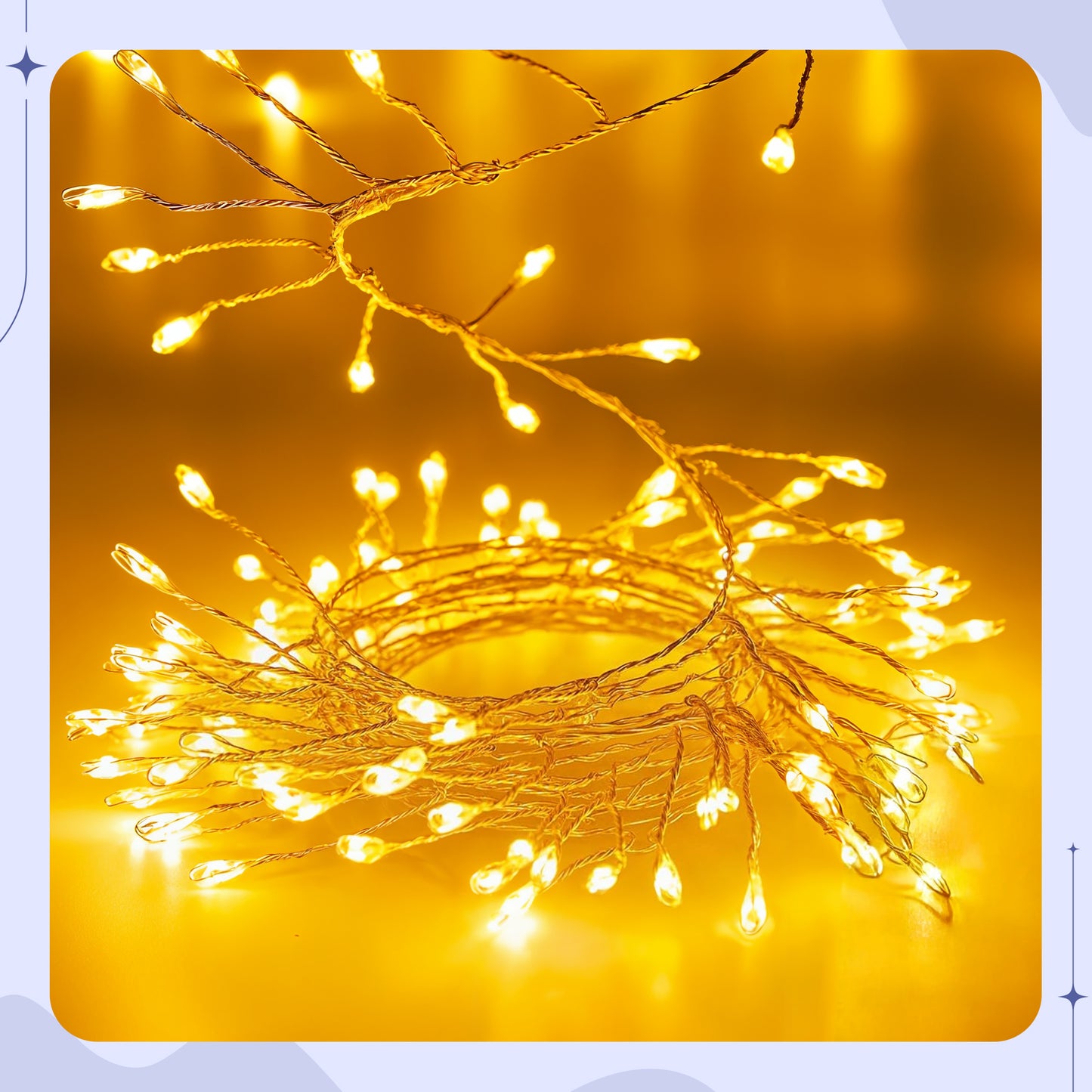LED Firecracker String Lights – Dazzling Copper Wire Sparkle