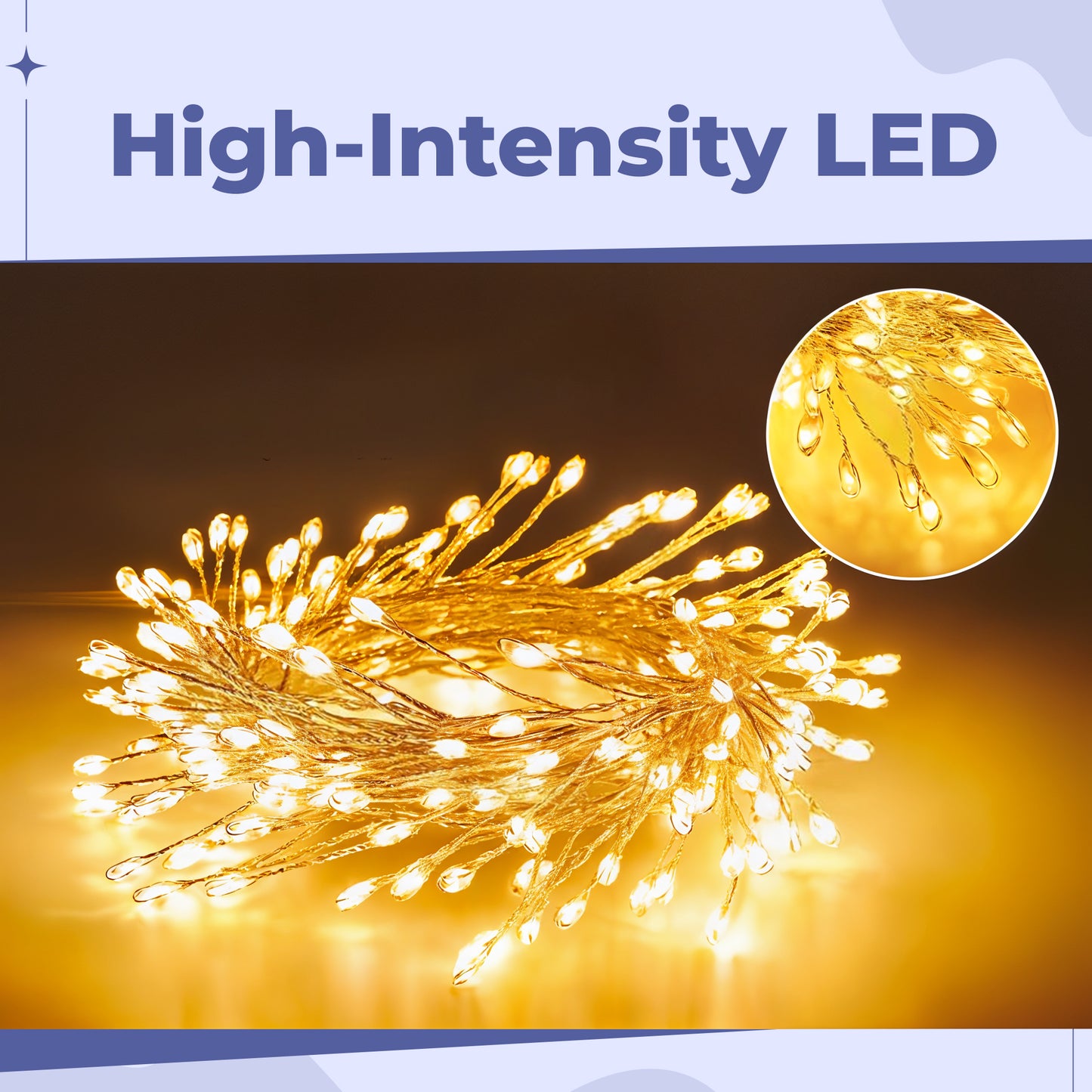 LED Firecracker String Lights – Dazzling Copper Wire Sparkle