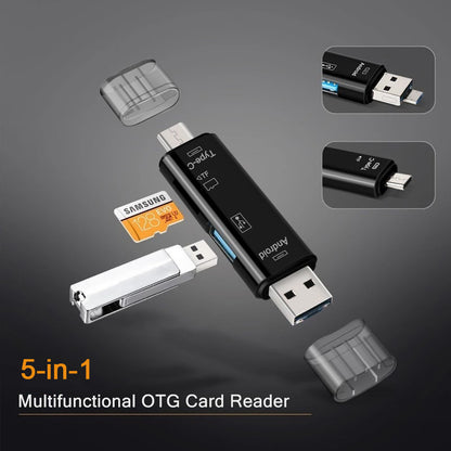 5 in 1 Micro SD Card Reader with 32 GB SD Card