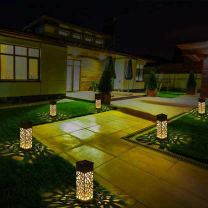 Garden Solar-Powered Stake Lights - Waterproof Outdoor LED for Pathway, Landscape, Driveway, Walkway and Decorations (4-PACKS)