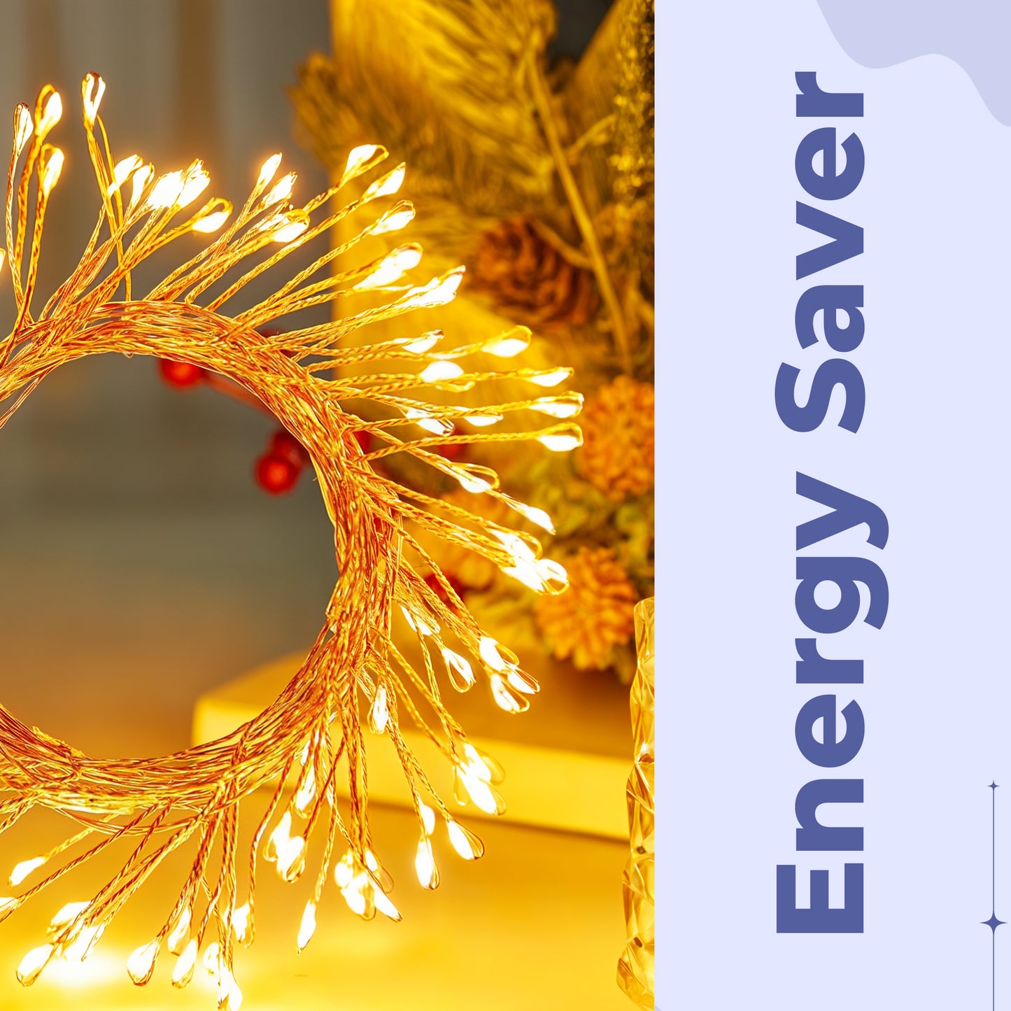 LED Firecracker String Lights – Dazzling Copper Wire Sparkle