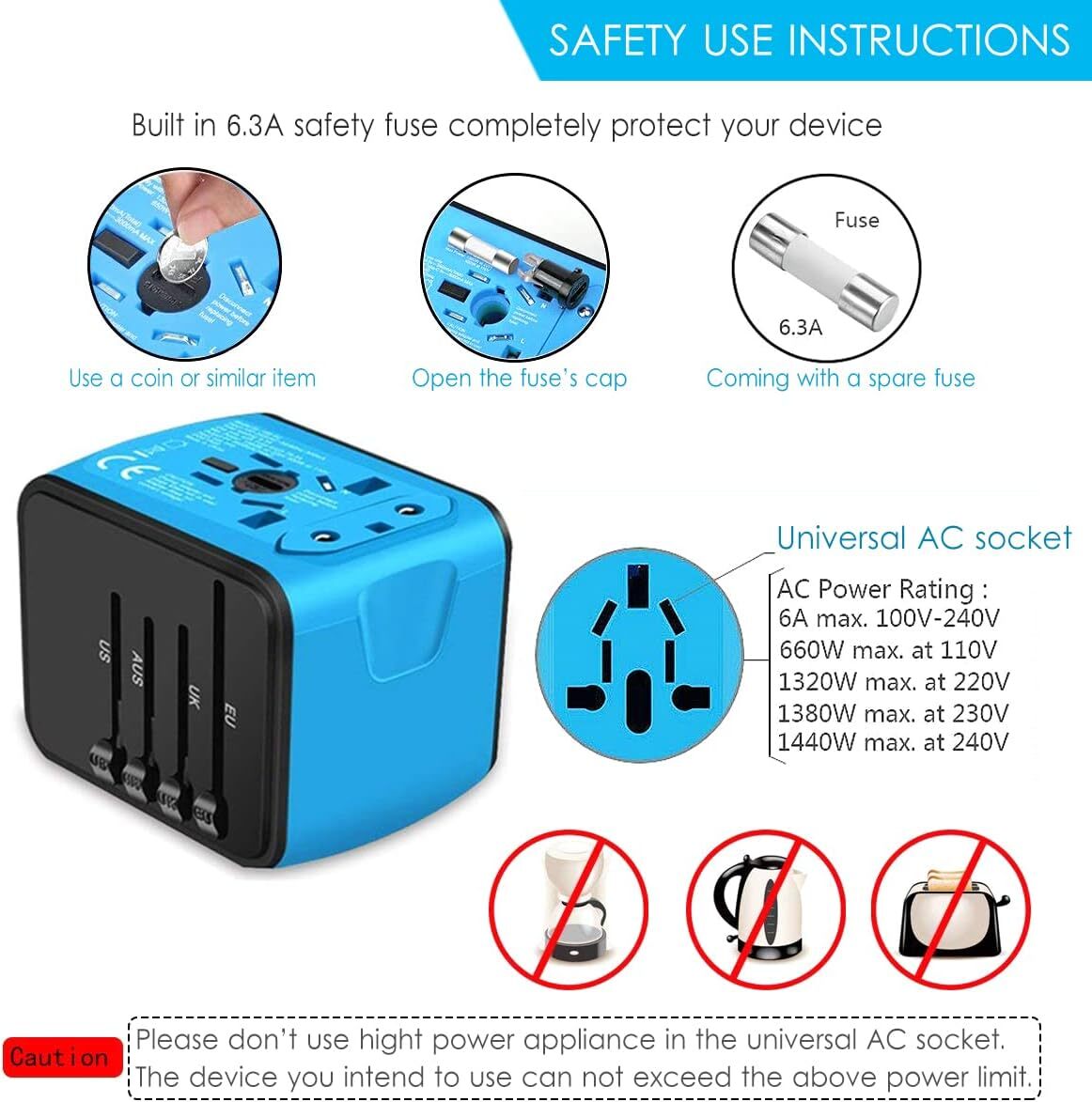 All-in-one Universal Travel Power Adapter