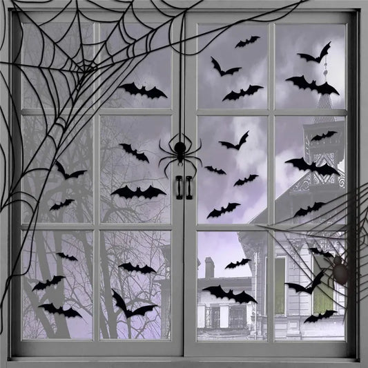 Bats Wall Decor Stickers - Halloween Decoration Stickers For Home Décor (120 Pc)