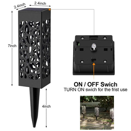 Garden Solar-Powered Stake Lights - Waterproof Outdoor LED for Pathway, Landscape, Driveway, Walkway and Decorations (4-PACKS)