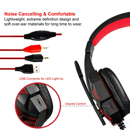 Noise Cancelling Gaming Headset - Crystal-Clear Communication with Mic