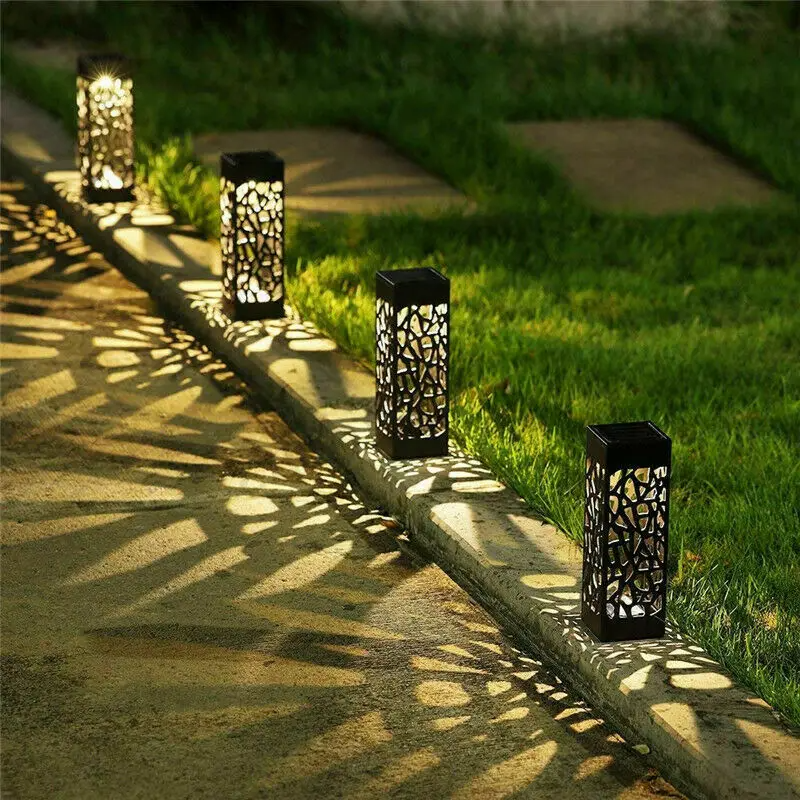 Garden Solar-Powered Stake Lights - Waterproof Outdoor LED for Pathway, Landscape, Driveway, Walkway and Decorations (4-PACKS)