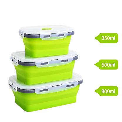 Silicone Food Storage Collapsible Containers for Kitchen, Bento Lunches and Leftovers (4-PCS)